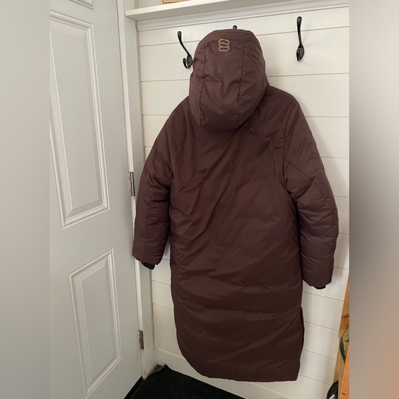 NWT TNA aritzia super one puff long brown size L $398+tax retail down puffer - Picture 2 of 5